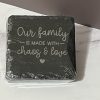 Our Family Slate Coasters 4 Pack - Square