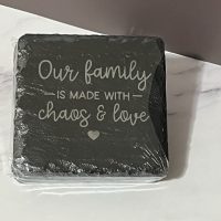 Our Family Slate Coasters 4 Pack - Square
