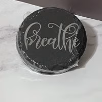 Breathe Slate Coasters 4 Pack - Round