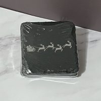 Santa & Reindeer 4 Pack Slate Coasters - Square